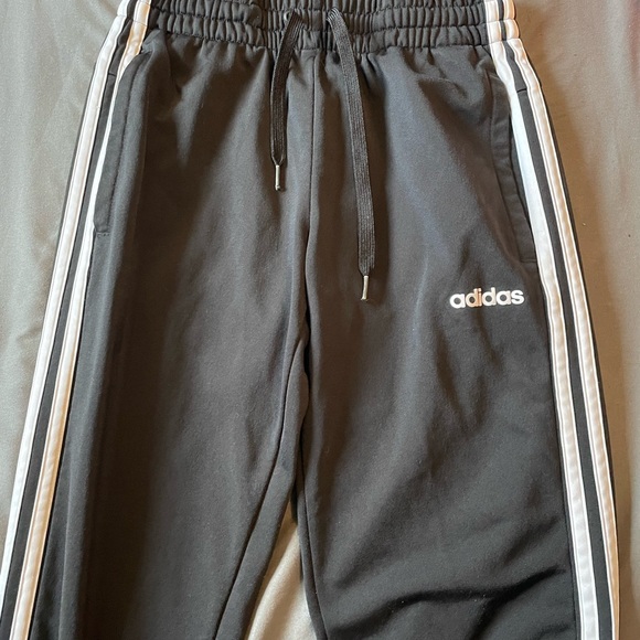 Adidas Black Sweatpants with Signature Stripes - Picture 1 of 3